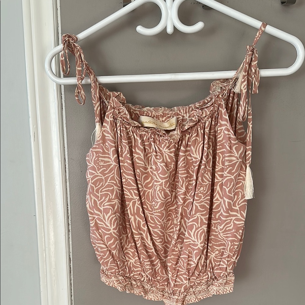 Floral Pink Cropped top by Natalie Martin